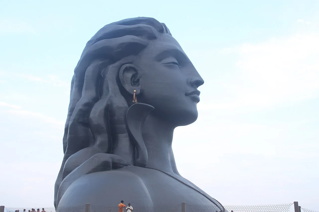 Adiyogi Shiva bust, left side view